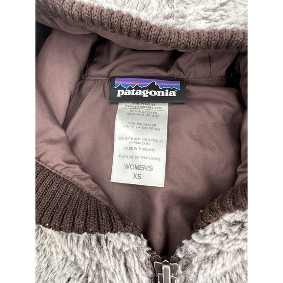 Patagonia‎ Conejo Furry High Pile Brown Fleece Women's Hoodie Vest Sz S Zip Up - Picture 2 of 6